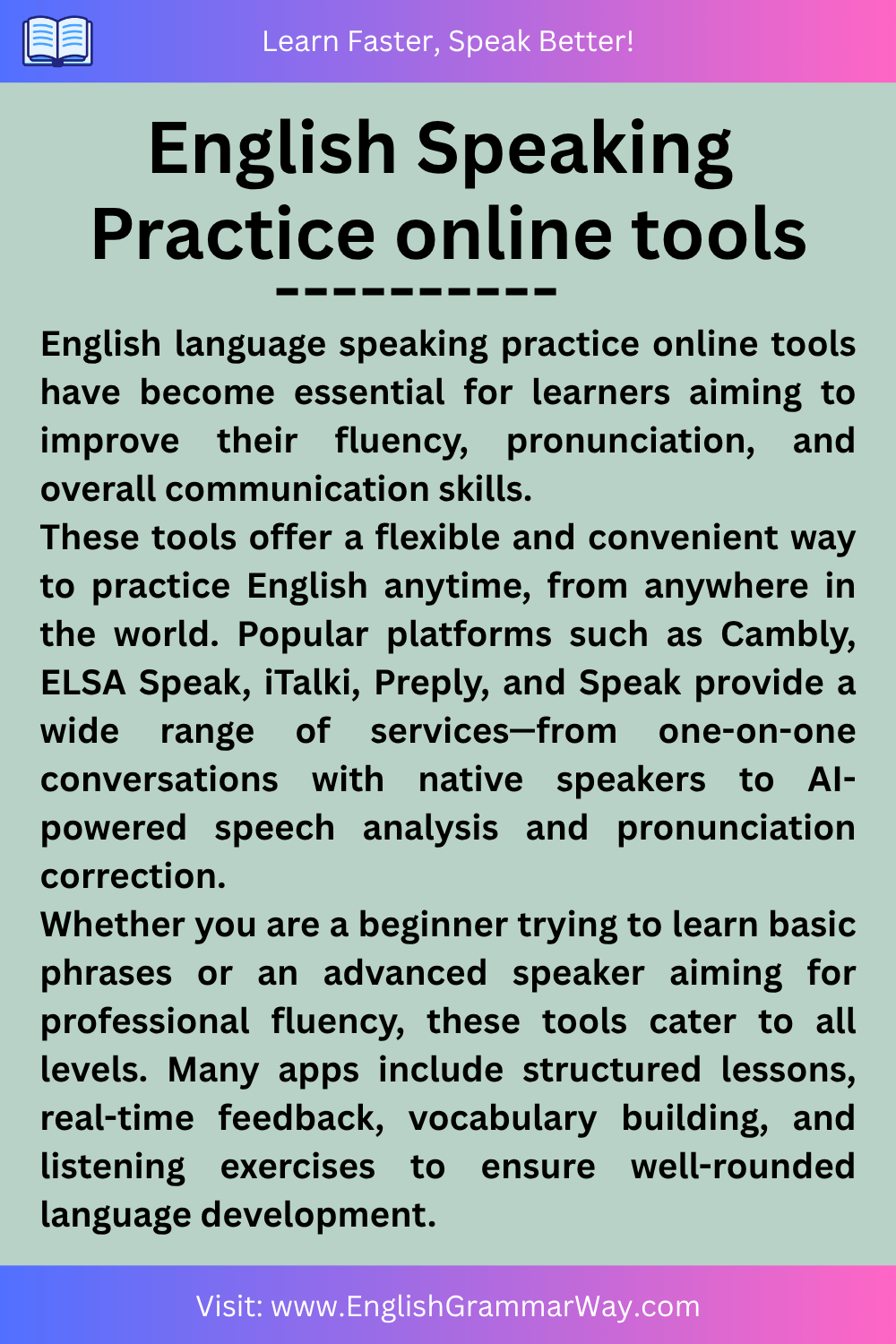 English language speaking practice