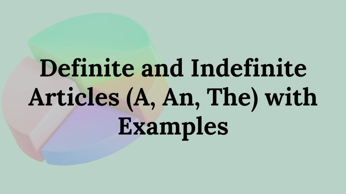 definite and indefinite articles