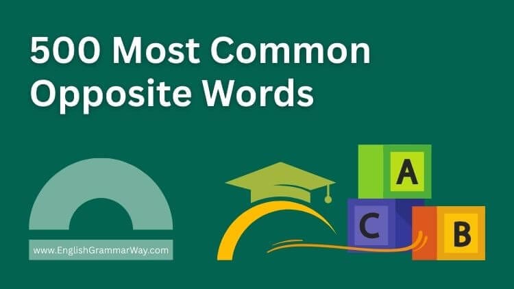 most common opposite words
