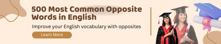 Most common opposite words in English