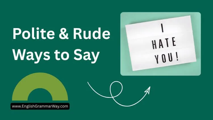 Polite and rude ways to say I hate you