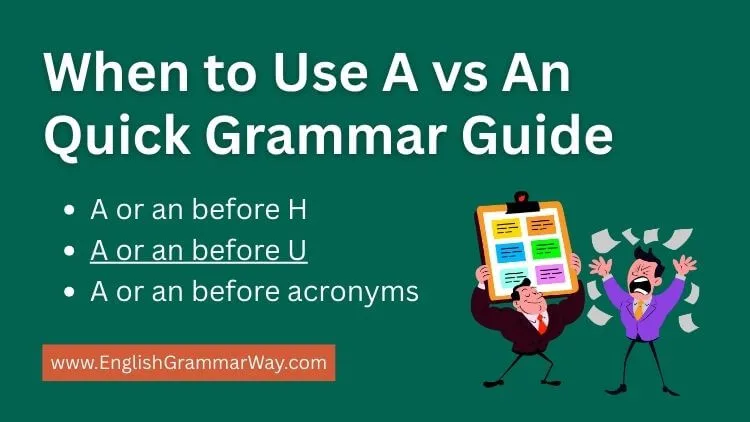 when to use a vs an